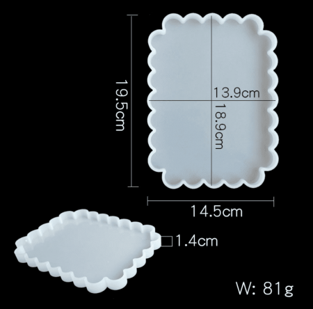 Силиконовый молд "Прямоугольник волнистый" 19*14 см