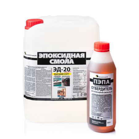 Эпоксидная смола ЭД-20 (5 кг) с отвердителем ПЭПА (0,5 кг)