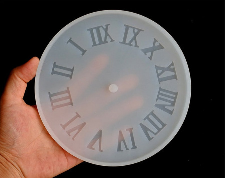 Cиликоновый молд "Часы (римские цифры) d=14.7 см