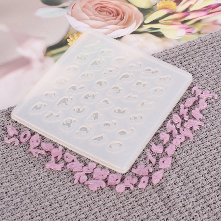 Силиконовый молд Английский алфавит прописной с цифрами