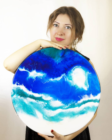 Оптимальный online-курс «Рисование картин смолой в технике Resin Art». 22 урока